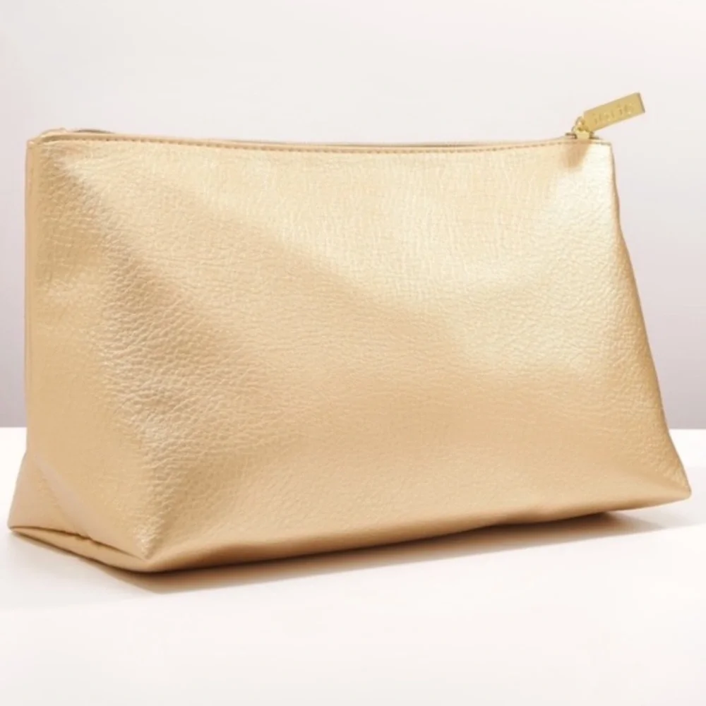 Tarte Gold Pretty & Poised Makeup Cosmetic Bag Handbag Clutch Bag Purse NWT